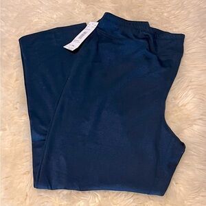 NWT Navy Blue Stretch Knit Pull On Elastic Waist No Iron Pants